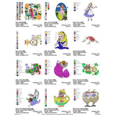 Alice in Wonderland - Pack of 24 Designs - Embroidery Design - FineryEmbroidery